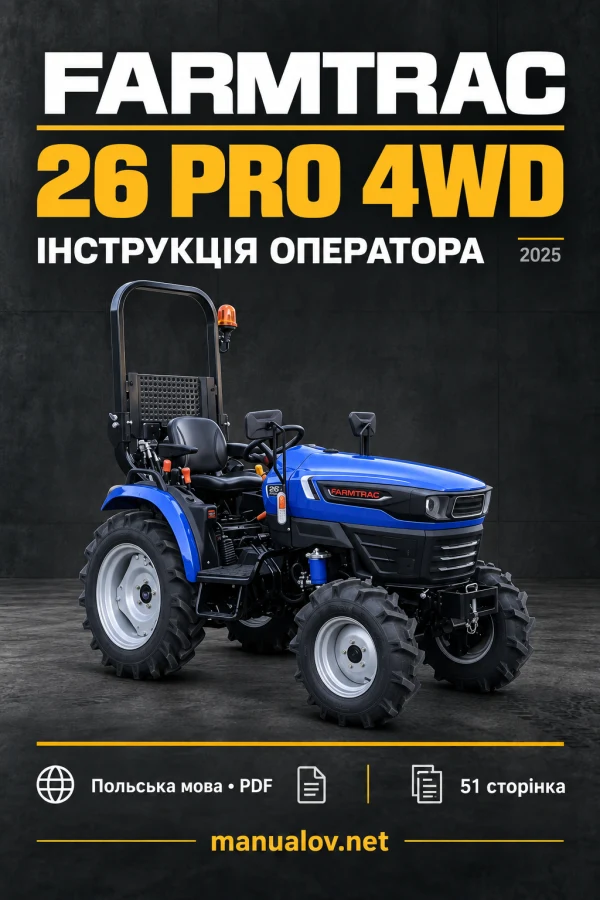 Farmtrac 26 Pro 4WD — інструкція оператора польською, 2025