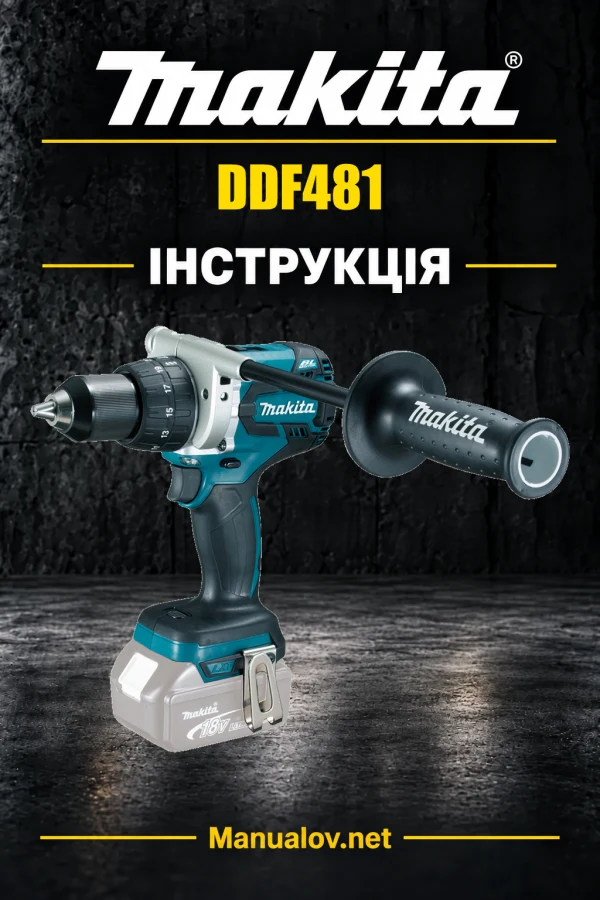 Makita DDF481 — інструкція українською, польською, англійською
