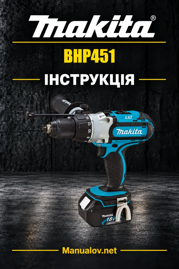 Makita BHP451 — інструкція англійською