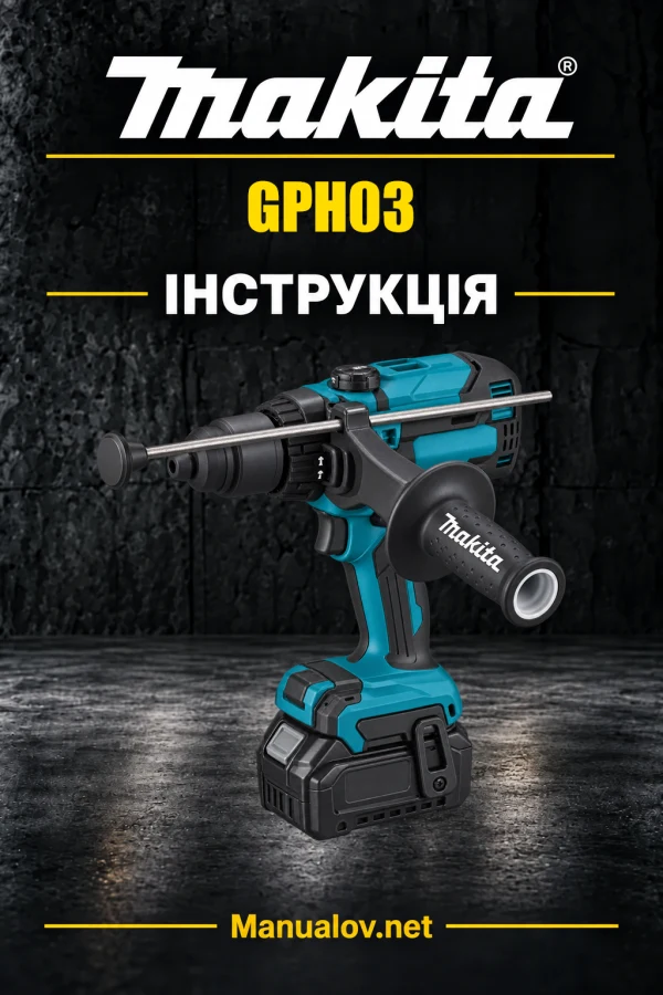 Makita GPH03 — інструкція англійською